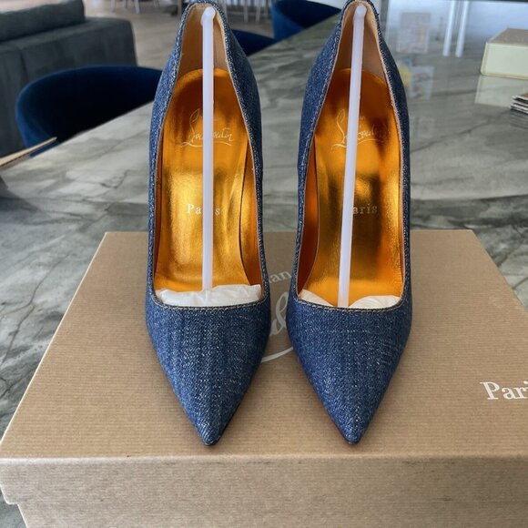 CHRISTIAN LOUBOUTIN Denim 36 heels - Picture 3 of 7